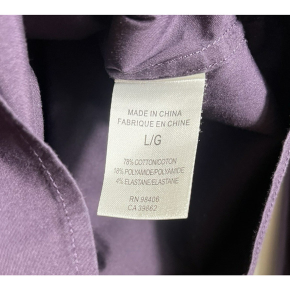 Theory Sylvain Wealth Shirt Poplin Knit Button Up Stretch Purple Size Large - Picture 9 of 10